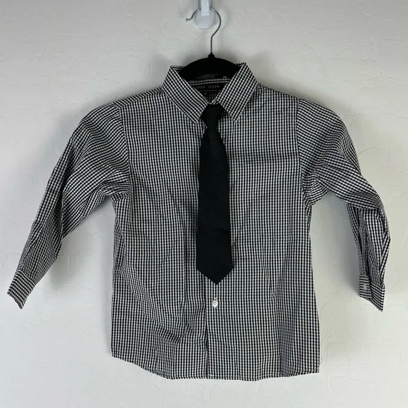 4t black dress shirt Men's Solid Brushed Cotton Shirt in Black